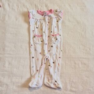 Gymboree girls 3-6 months Ice Cream Shop footie 1 piece romper sleeper VGUC